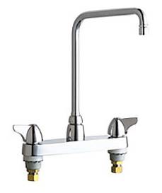 Chicago Faucets - 1100-HA8VPAABCP - 8-inch Center Deck Mounted Sink Faucet