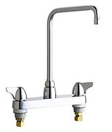 Chicago Faucets - 1100-HA8XKABCP - 8-inch Center Deck Mounted Sink Faucet with Ceramic Disc Cartridges