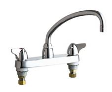 Chicago Faucets - 1100-L9E29VPCP - 8-inch Center Deck Mounted Sink Faucet