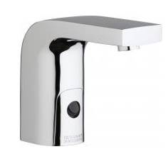 Chicago Faucets 116.858.AB.1 -  HyTronic Edge Lavatory Sink Faucet with Dual Beam Infrared Sensor. Edge Electronic Integral Spout. 0.5 GPM (1.9 L/min) Vandal Proof Non-Aerating Spray. Stainless Steel Hoses Included.