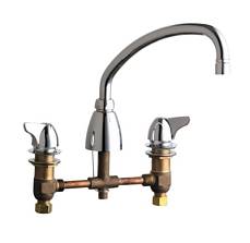 Chicago Faucets - 1201-AVPACP - 8-inch Deck Mounted Kitchen Sink Faucet