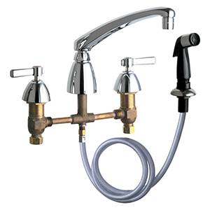 Chicago Faucets - 200-AL8ABCP - Kitchen Sink Faucet with Spray
