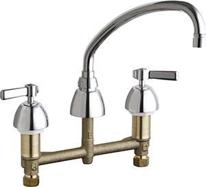 Chicago Faucets 201-RSL9E35VPXKAB - 8-inch Center Concealed Kitchen Sink Faucet, Less Side Spray