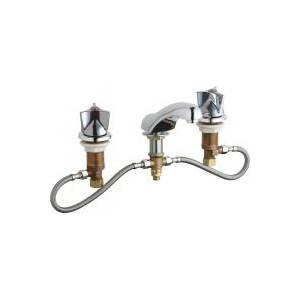 Chicago Faucets 404-HZ950CP - Fully Adjustable Widespread Concealed Deck Mount Lavatory Sink Faucet