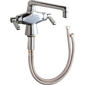 Chicago Faucets 51-XKABCP - Single Hole Deck Mounted Sink Faucet with Two Handle Control and Ceramic Disc Cartridges
