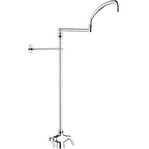 Chicago Faucets 511-ABCP - Single Hole Deck Mount, Hot and Cold Water Mixing Pot and Kettle Filler Faucet