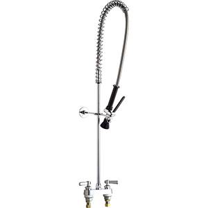 Chicago Faucets 526-919SLCP - 4-inch Center Deck Mounted Pre-Rinse Unit