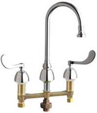 Chicago Faucets - 786-TWCP - Widespread Lavatory Faucet with Third Water Inlet