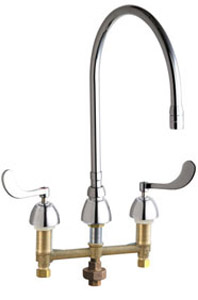 Chicago Faucets - 786-TWGN10AE3SWGCP - Widespread Lavatory Faucet with Third Water Inlet