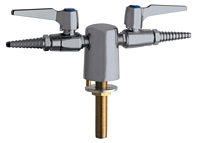 Chicago Faucets 981-VR909CAGSAM - Turret with Two Ball Valves at 180 Degrees with Chemical Resistant Satin Antimicrobial Finis