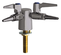 Chicago Faucets 982-VR909CAGSAM - Turret with Two Ball Valves at 90 Degrees with Chemical Resistant Satin Antimicrobial Finish