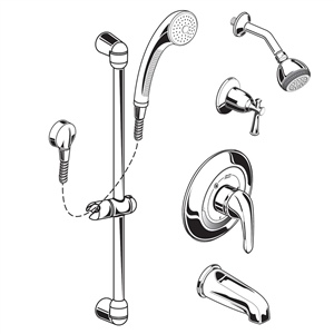 American Standard 1662.224 - Commercial Shower System Kit - 2.5 gpm