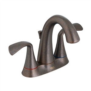 American Standard 7186211.224 Fluent Two-Handle Centerset Bathroom Faucet w/ Red/Blue Indicators (Oil Rubbed Bronze)