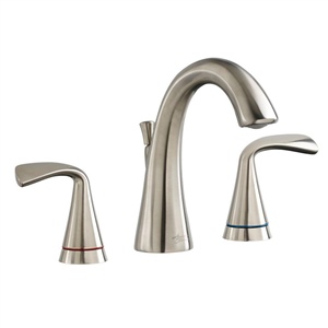 American Standard 7186811.295 Fluent Two-Handle Widespread Bathroom Faucet w/ Red/Blue Indicators (Brushed Nickel)