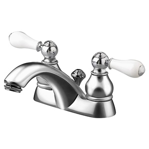 American Standard 7411712.002 Hampton 2-Handle 4" Centerset Bathroom Faucet w/ Porcelain Handles