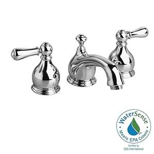 American Standard 7871.732.002 Hampton 2-Handle 8" Widespread Bathroom Faucet w/ Metal Handles (Chrome)
