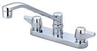 Central Brass 0127-A Two Handle Cast Brass Kitchen Faucet, Chrome