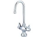 Central Brass 0287-Gra-Q Bar/Pantry-1 Hole Two Canopy Hdls 4-3/32" Gooseneck Rigid Spt 1/4 Turn-Pvd Pc (Polished Chrome Finish)