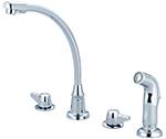 Central Brass 1173-A07-Q Kitchen-Widespread Canopy Hdl 8-3/4" Hi-Rise Spt 1/4 Turn W/Side Spray Assy-Pvd Pc (Polished Chrome Finish)