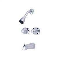 Central Brass 6076 Two Handle Tub & Shower Set, Chrome