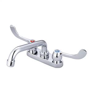 CENTRAL BRASS 80084-AELS Two Handle Cast Brass Bar/Laundry Faucet 6" Tube Spout