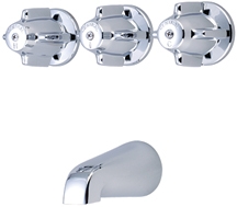 Central Brass 80858 - 8-inch Center Three Handle Tub Set with Ceramic Disc Cartridges