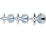 Central Brass 80951-C3 Tub & Shower-3 Cross Hdl 1/2" Ip 11" Cntrs Ceramic Cart-Pvd Pc (Polished Chrome Finish)