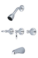 Central Brass 80971-L3 - Three Handle Tub & Shower Set with Lever Handles