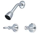 Central Brass 86266-L3 Shower-2 Lvr Hdl 1/2" Ip 6" Cntrs Shwrhead Ceramic Cart-Pvd Pc (Polished Chrome Finish)