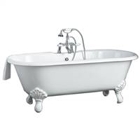 Cheviot 2171-WW-BN REGAL Cast Iron Bathtub with Continuous Rolled Rim and Shaughnessy Feet