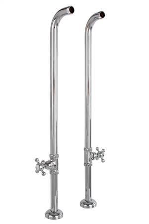 Cheviot 3970XL-PB Free Standing Heavy Duty Water Supply Lines with Stop Valves - Extra Long, Polished Brass Faucet