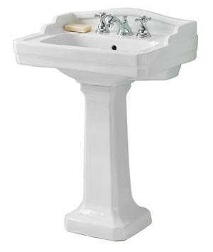 Cheviot 553-WH-1 ESSEX Pedestal Sink, White Sink