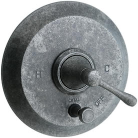 Cifial 244.611.D20 - Brookhaven Pressure Balance Mixing Valve Trim with Diverter, With Barrel Lever - Distressed Nickel