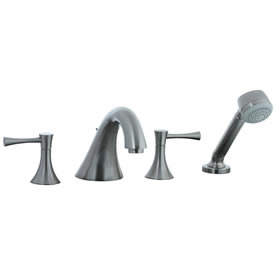 Cifial 245.645.620 - Brookhaven 4pc Roman Tub Filler Faucet Trim with Crown Levers - Satin Ni