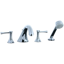 Cifial 245.645.625 - Brookhaven 4pc Roman Tub Filler Faucet Trim with Crown Levers - Polished Chrome