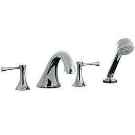 Cifial 245.645.721 - Brookhaven 4pc Roman Tub Filler Faucet Trim with Crown Levers - Polished Nickel