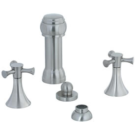 Cifial 246.125.620 - Brookhaven Bidet with rosette spray Crown Cross - Satin Ni