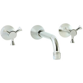 Cifial 246.156.721 - Brookhaven Wall Mounted Lavatory Faucet Crown Cross - Polished Nickel
