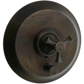 Cifial 246.611.R15 - Brookhaven Pressure Balance Mixing Valve Trim with Diverter Crown Cross - Rough Bronze