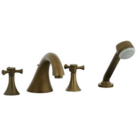 Cifial 246.645.V05 - Brookhaven 4pc Roman Tub Crown Cross - Aged Brass