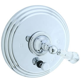 Cifial 255.611.625 - Brunswick Crystal Handle PB valve with Diverter TRIM - Polished Chrome