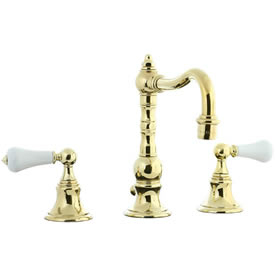 Cifial 262.130.X10 - High Porcelain Lever Pillar Widespread Lavatory Faucet - PVD Brass