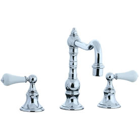 Cifial 262.250.625 - High Porcelain Handle Pillar Kitchen Widespread Faucet without Spray - Polished Chrome
