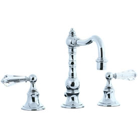 Cifial 265.130.625 - High Crystal Handle Pillar Widespread Lavatory Faucet - Polished Chrome