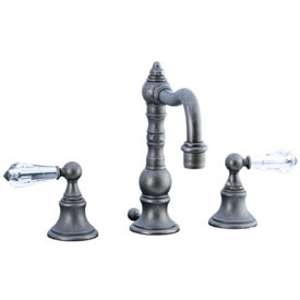 Cifial 265.130.D20 - High Crystal Handle Pillar Widespread Lavatory Faucet - Distressed Nickel