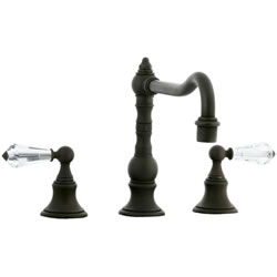 Cifial 265.250.W30 - High Crystal Handle Pillar Kitchen Widespread Faucet without Spray -Weathered
