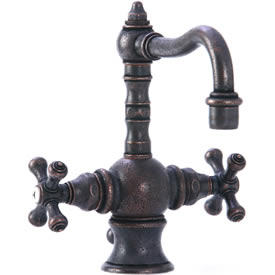 Cifial 267.105.D15 - High T-body 1-hole Lavatory Faucet with Cross Handle-Distressed Bronze