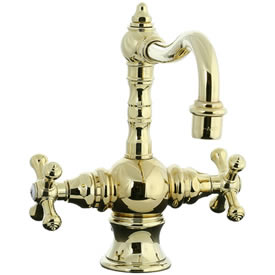 Cifial 267.105.X10 - High T-body 1-hole Lavatory Faucet with Cross Handle-PVD Brs
