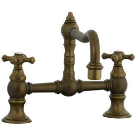 Cifial 267.235.V05 - High Hi-rise Exposed Bride Mount Kitchen Faucet without Spray - Aged Brass