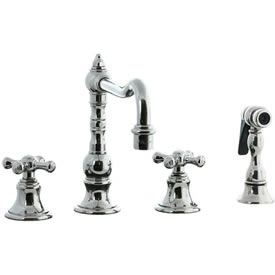 Cifial 267.255.721 - High Pillar Kitchen Widespread Faucet with spray - Polished Nickel